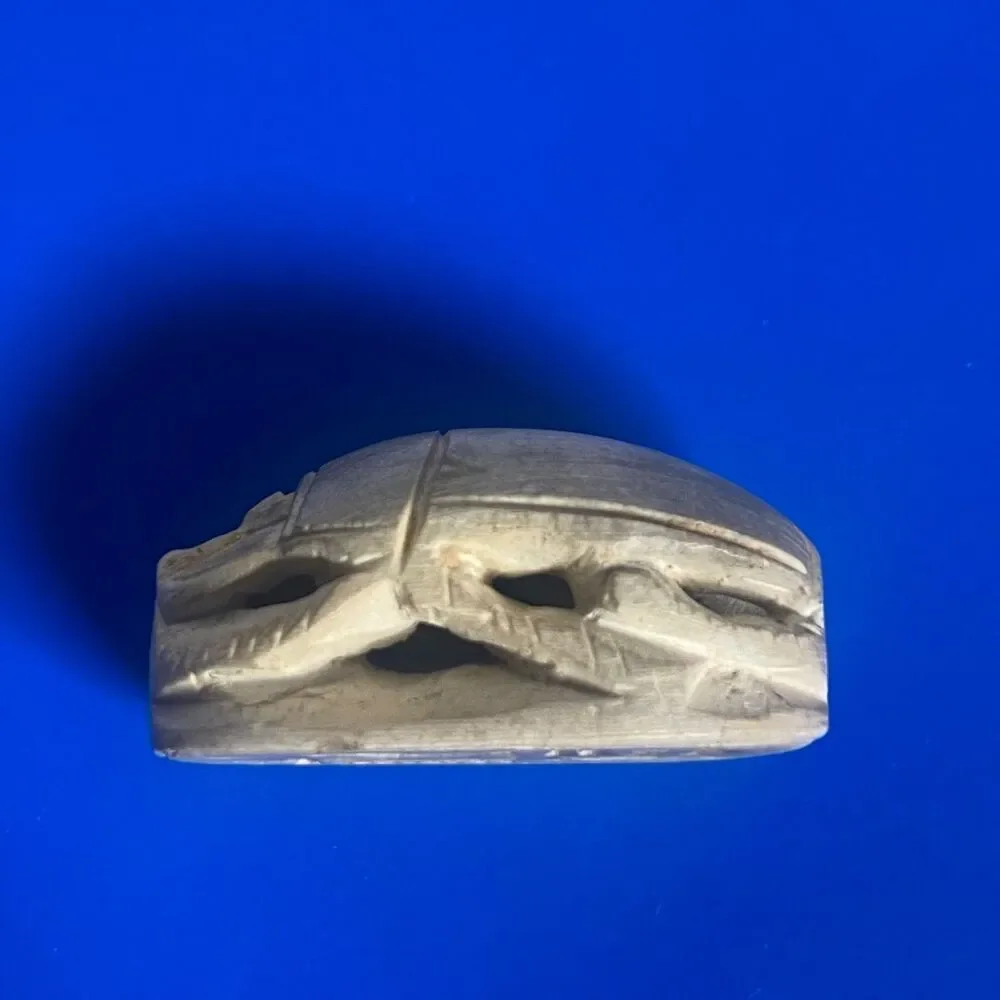 Bone Carved Scarab Bead Egyptian Style Amulet – Hand Carved, Drilled